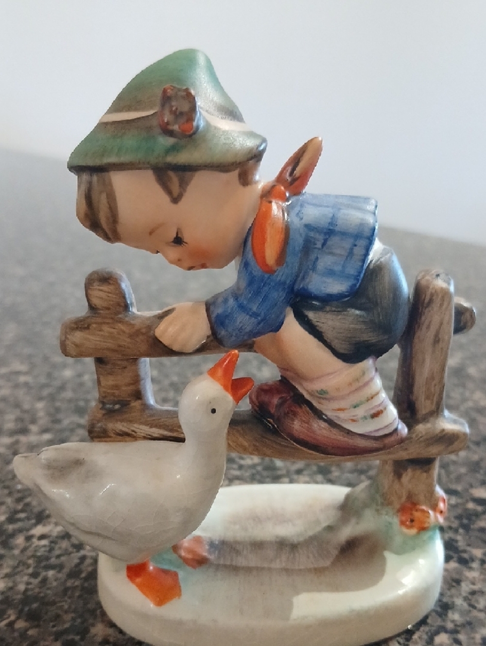 Vintage Hummel Ceramic Boy with Goose